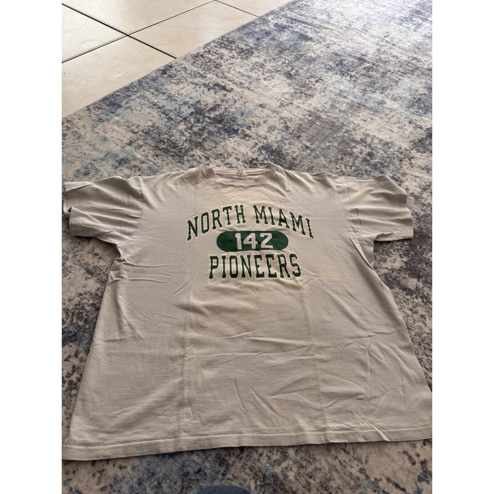 Vintage Champion North Miami Pioneers 142 Shirt Men's Xl Gray USA Single Stitch